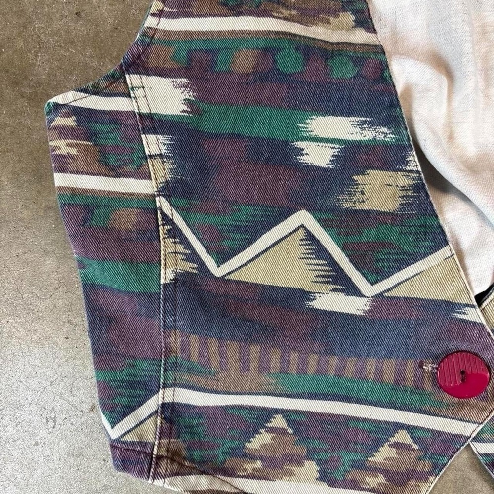 Vintage 90s Stampede multicoloured aztec vest Men's Size Medium - Picture 2 of 7